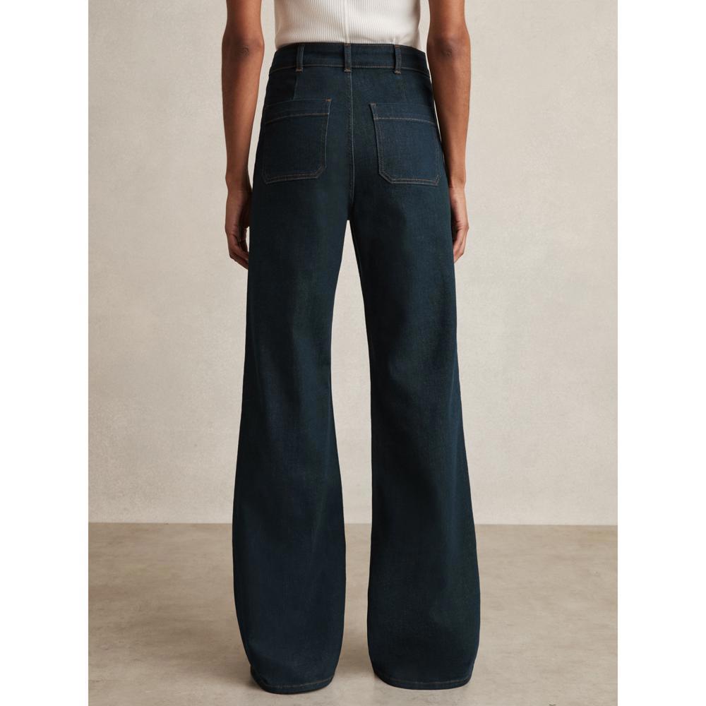 REISS Sakura Patch-Pocket Flared Jeans